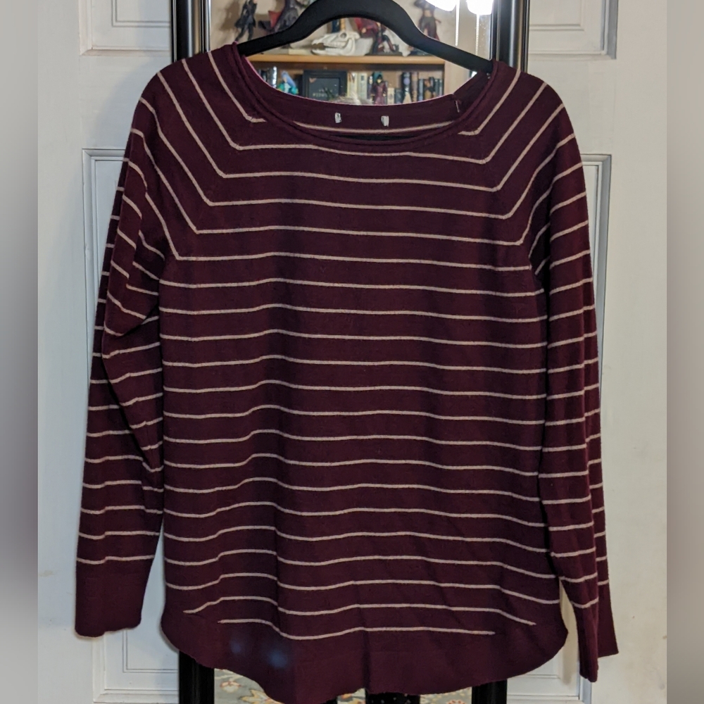 Maroon striped top